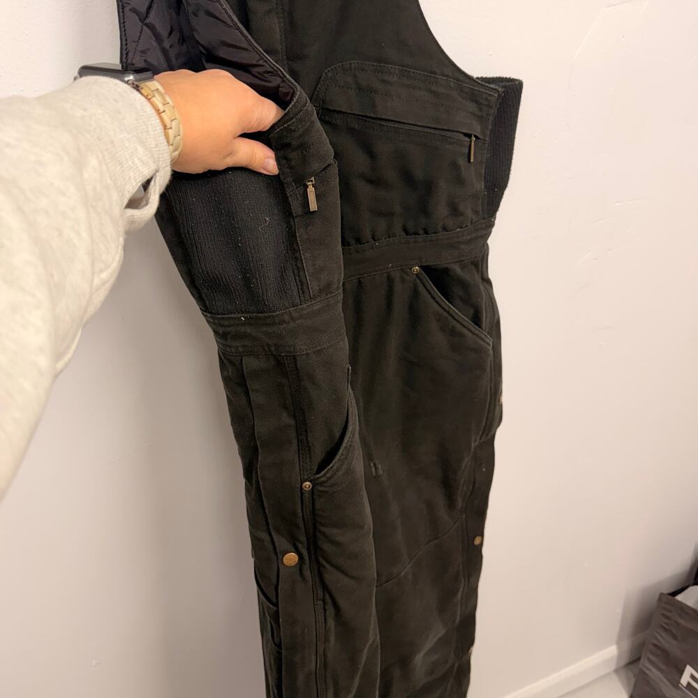 Cabela's Outdoor Men's Canvas Overalls SZ LARGE TALL Insulated Lined Work Bib - Picture 9 of 13